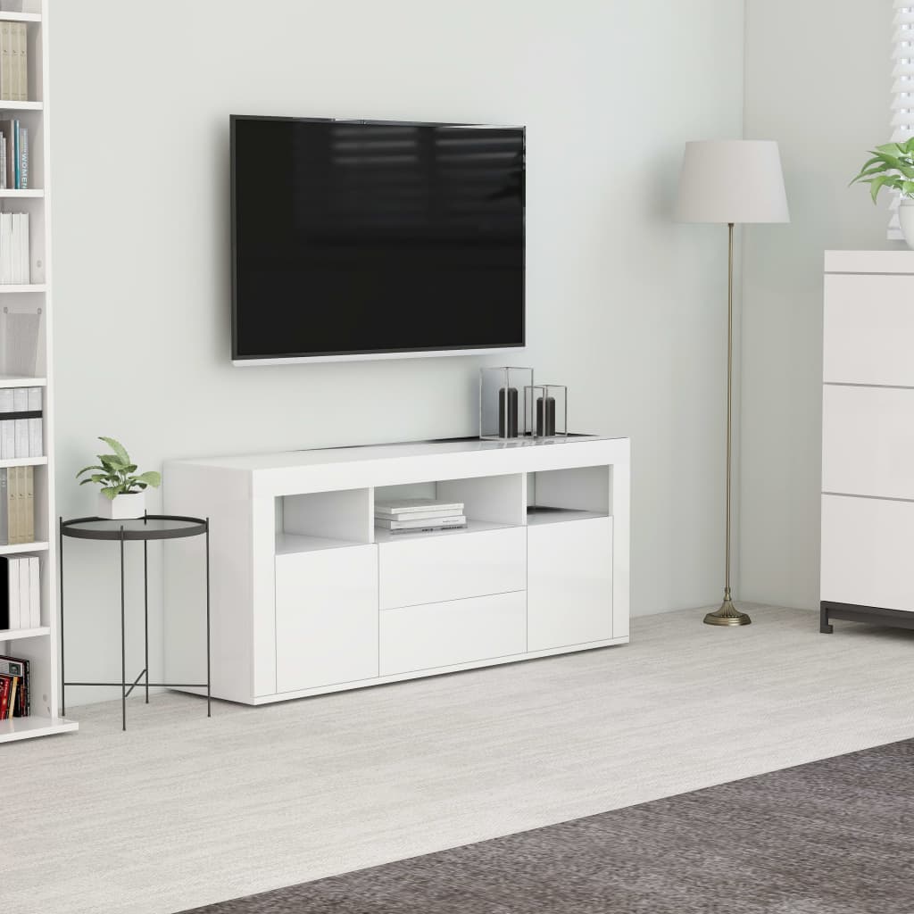 vidaXL TV Cabinet White 47.2"x11.8"x19.7" Chipboard