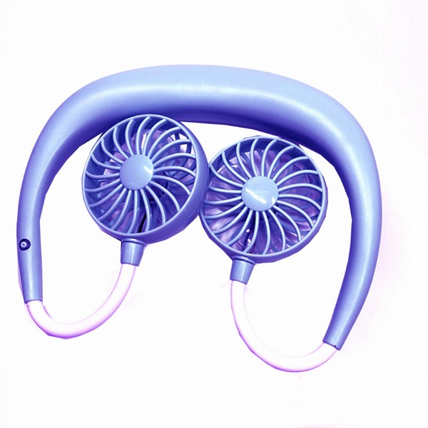 Beat The Heat Double Cool Cordless Breezy Mini Collar Fan - Pure Blue