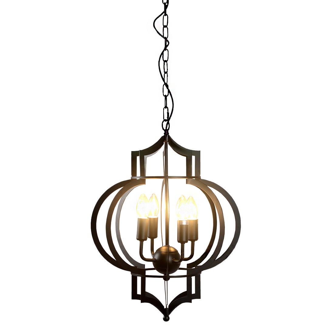 Addison 4-light Black-finished 17-inch Chandelier with Bulbs