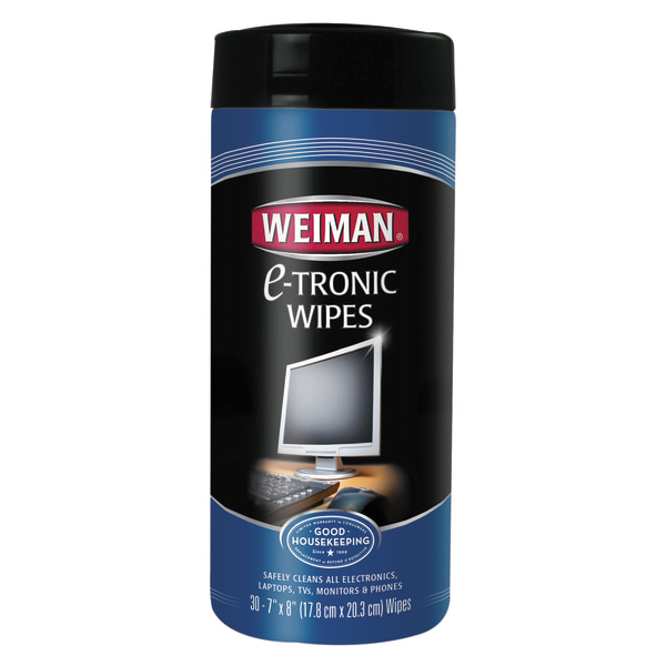 E-tronic Wipes, 7 x 8, White, 30/Canister
