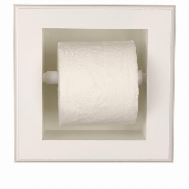 Tavares Recessed Solid Wood Toilet Paper  7 x 8.5"  16 White Enamel