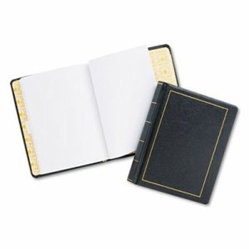 Looseleaf Minute Book, Black Leather-Like Cover, 250 Unruled Pages, 8 1/2 x 11