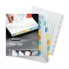 View-Tab Paper Index Dividers, 8-Tab, Square, Letter, Assorted