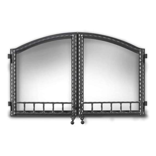 Arched Black Wrought Iron Double Door for High Country NZ6000-1 - H335-1WI