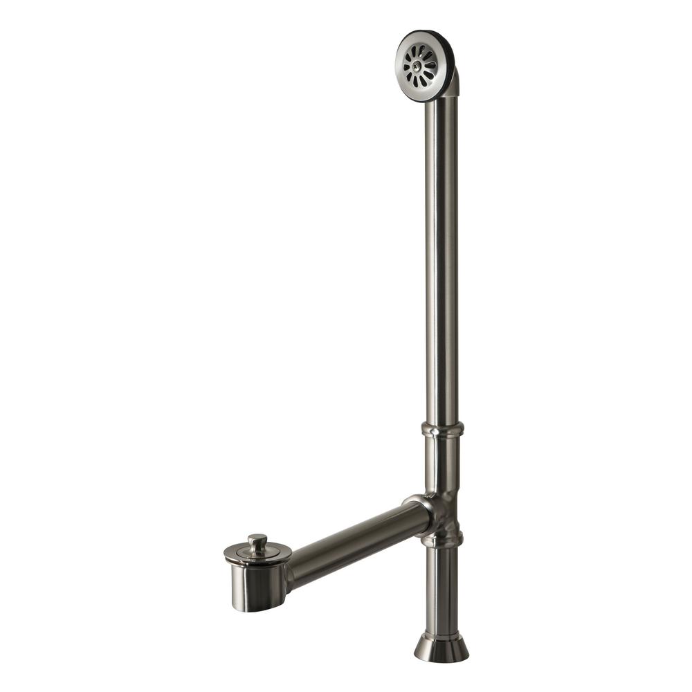 Lift And Turn Exposed Finish Tub Drain For Claw Foot Or Other Elegant Tubs In Brushed Nickel Finish