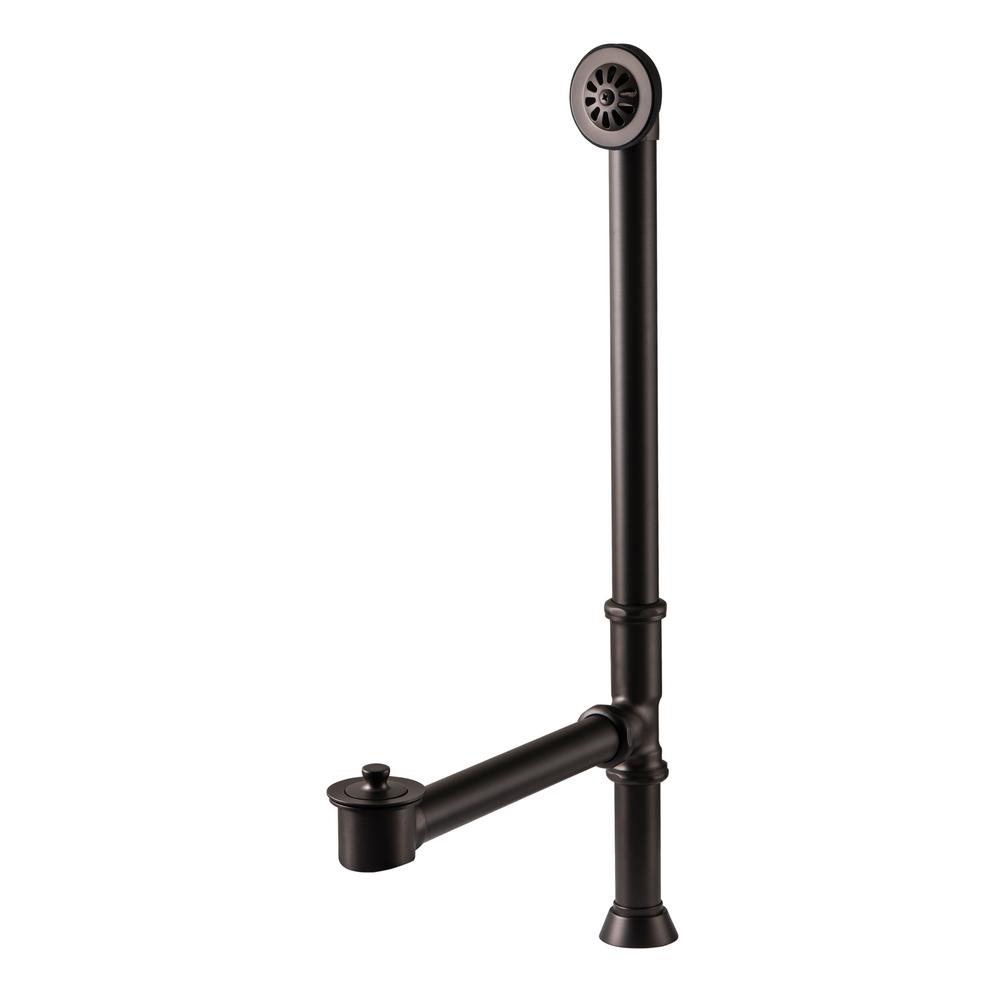 Lift And Turn Exposed Finish Tub Drain For Claw Foot Or Other Elegant Tubs In Oil-rubbed Bronze Finish