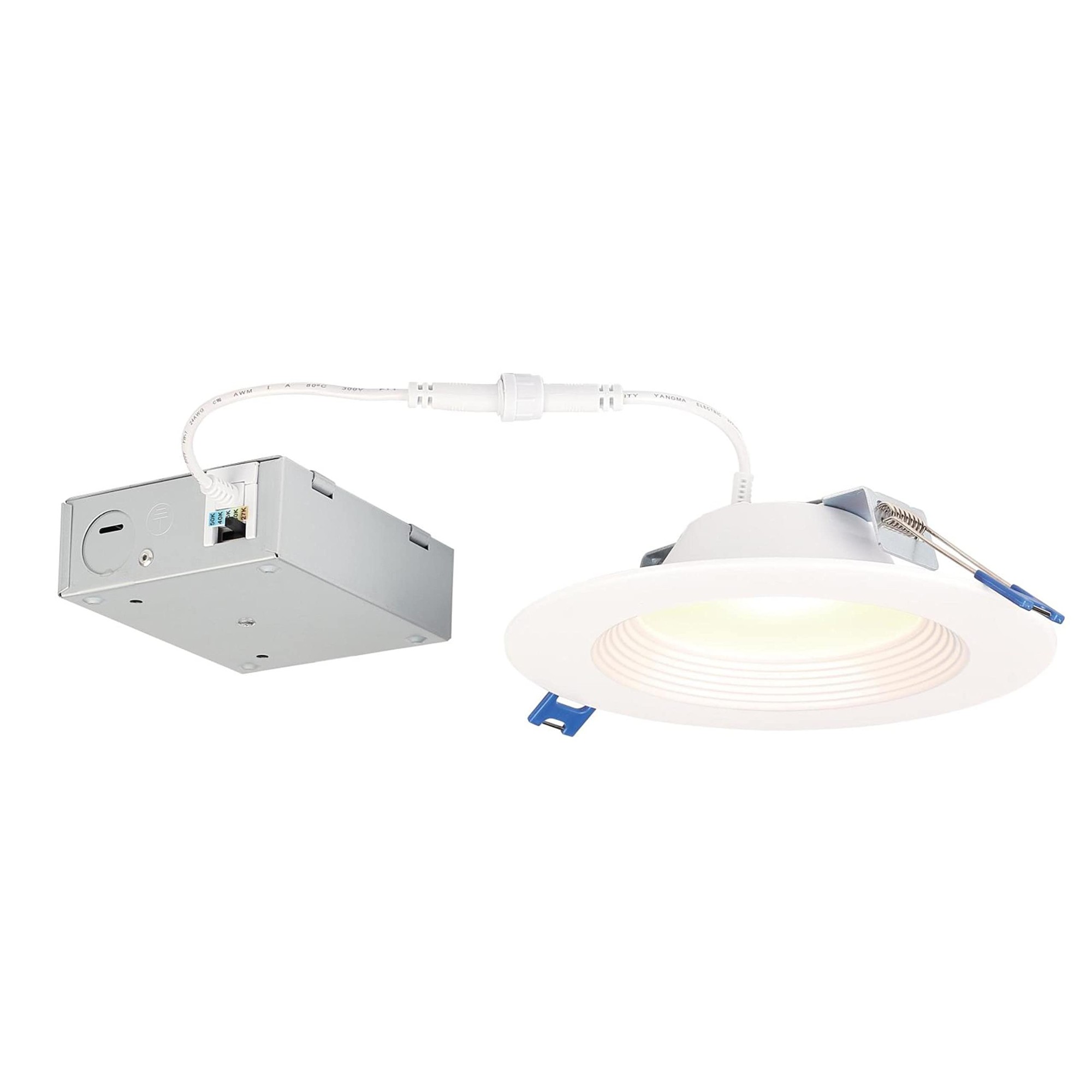 15W Deep Baffle Recessed LED Downlight with Color Temperature Selection 5-6 in. Dimmable 2700K, 3000K, 3500K, 4000K, 5000K, 120