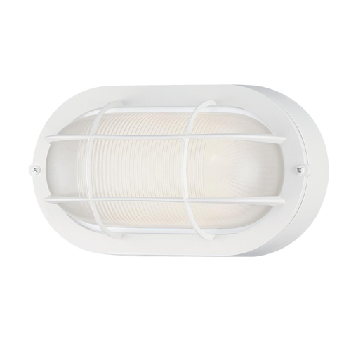 Westinghouse Lighting One-Light Dimmable LED Outdoor Wall Fixture, Textured White Finish with White Glass