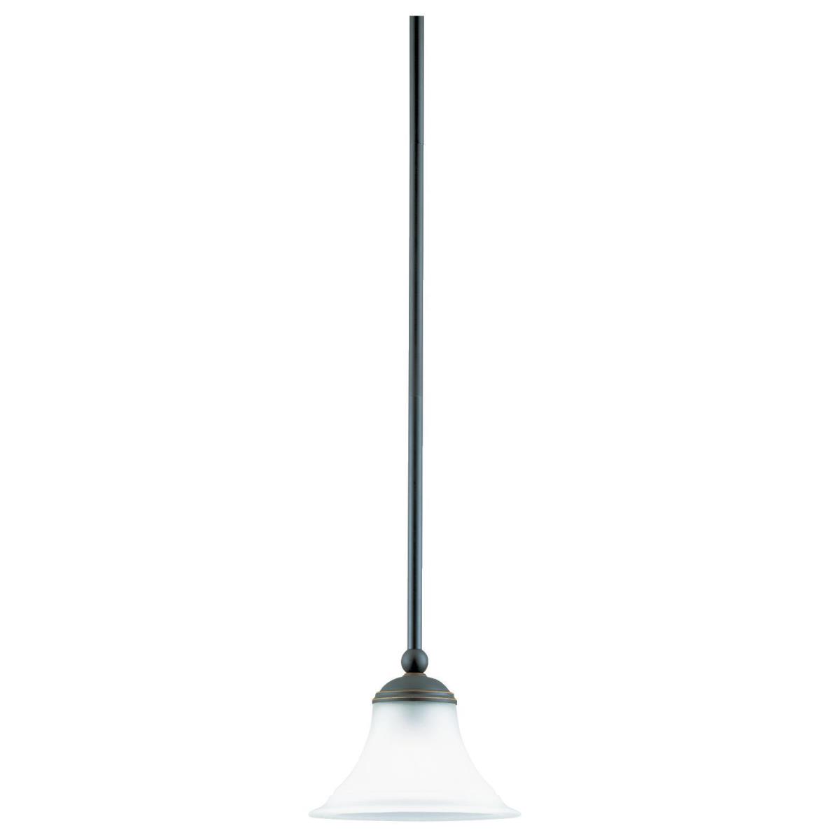 1 Light Adjustable Mini Pendant Weathered Bronze Finish with Frosted Glass