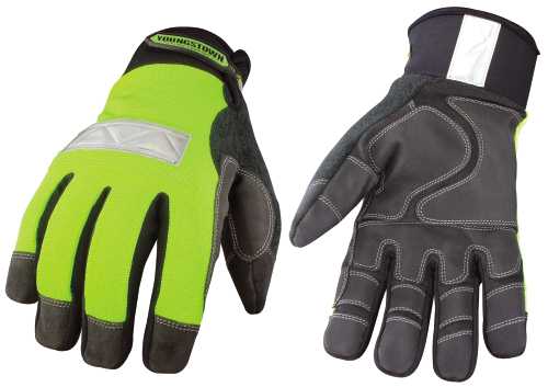 SAFETY LIME WATERPROOF WINTER GLOVES X-LARGE