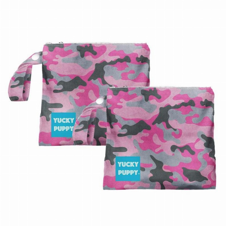 Pink Camo Dog Poop Bag Holders, Standard Size