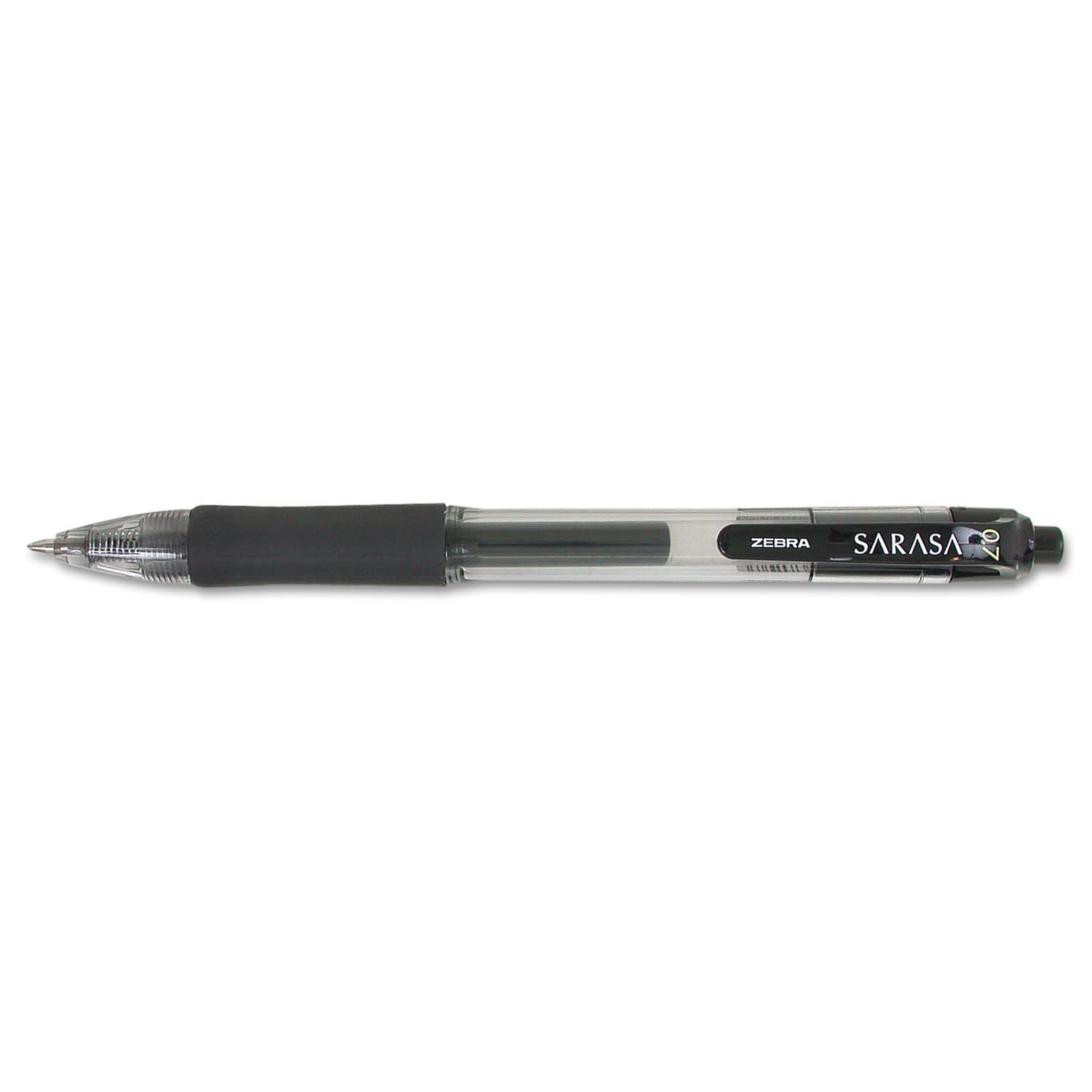Sarasa Retractable Gel Pen, Black Ink, Medium, Dozen
