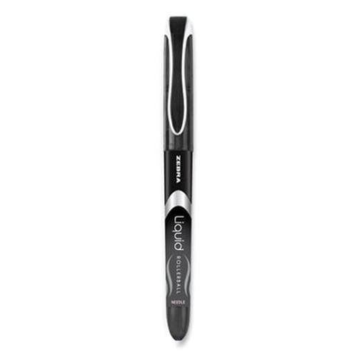 Liquid Ink Roller Ball Pen, Stick, Extra-Fine 0.5 mm, Black Ink, Black Barrel, Dozen