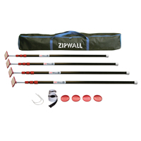 Zipwall ZP4 Zip Pole Kit, 12 Pieces, 4 ft 2 in - 10 ft 3 in