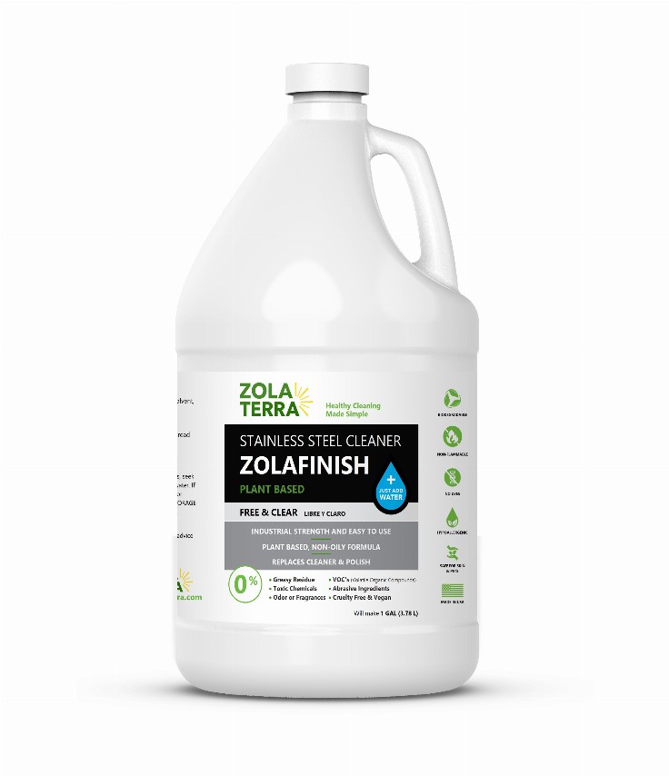 ZolaFinish Stainless Steel Cleaner - 1 GAL (Just Add Water)