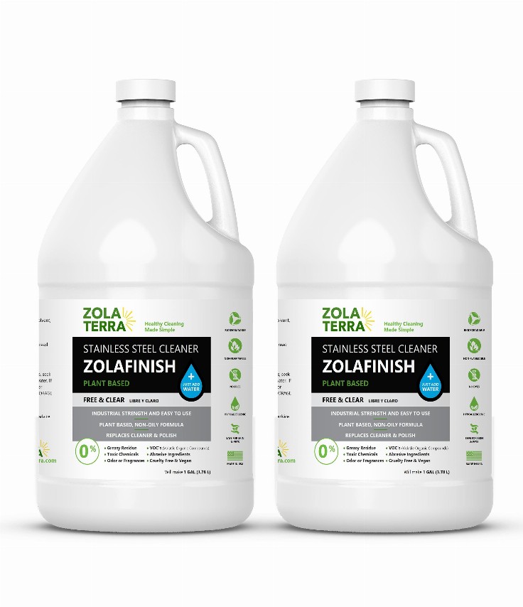 ZolaFinish Stainless Steel Cleaner - 1 GAL (Just Add Water)
