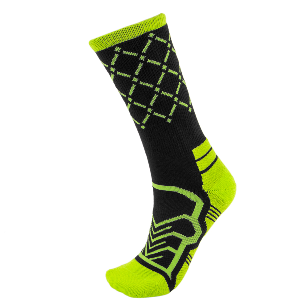 Medium Basketball Compression Socks, Black/Green