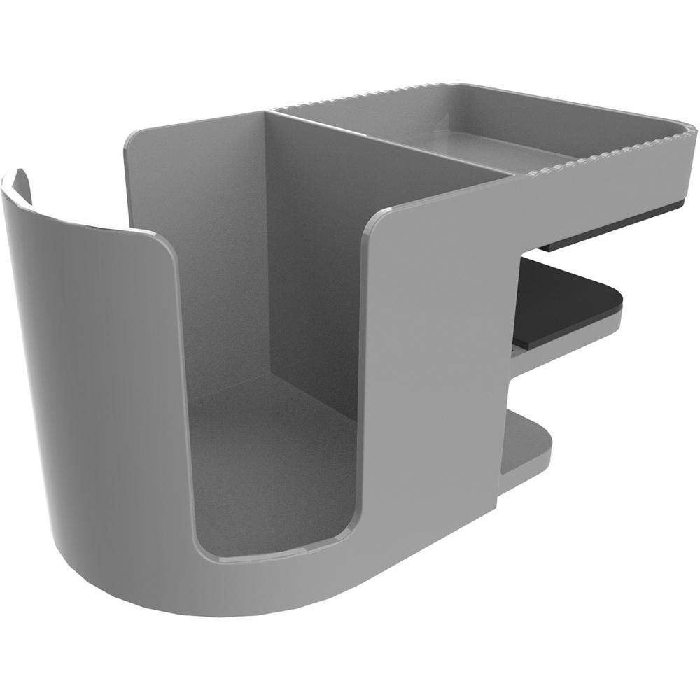 Deflecto Standing Desk Cup Holder Grey - 3.5" Height x 3.9" Width x 7" Depth - Cup Holder, Durable, Spill Resistant, Portable, S