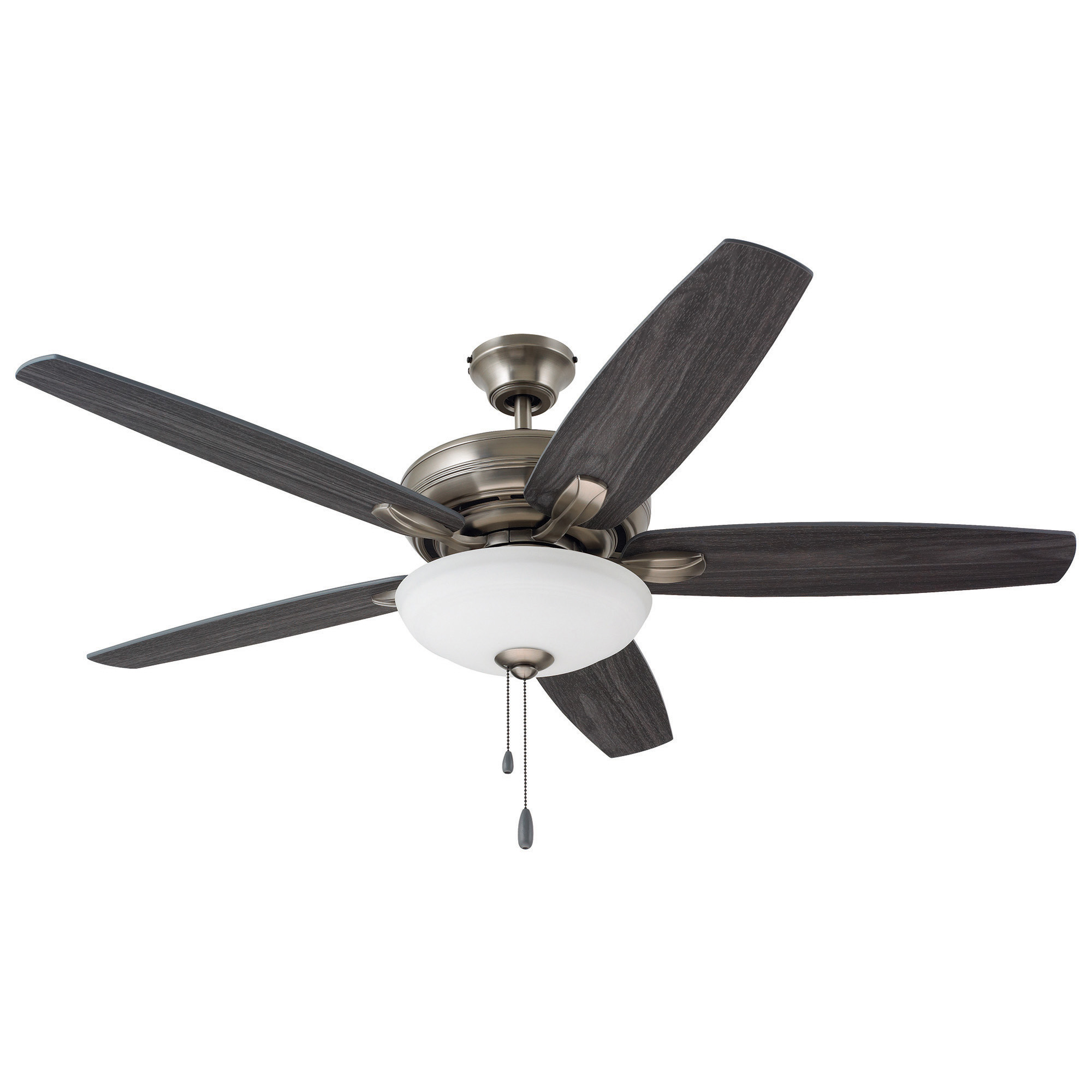kathy ireland HOME by Luminance Brands 52 inch Ashland Low Profile Hugger Ceiling Fan with LED Light Kit in Antique Pewter with