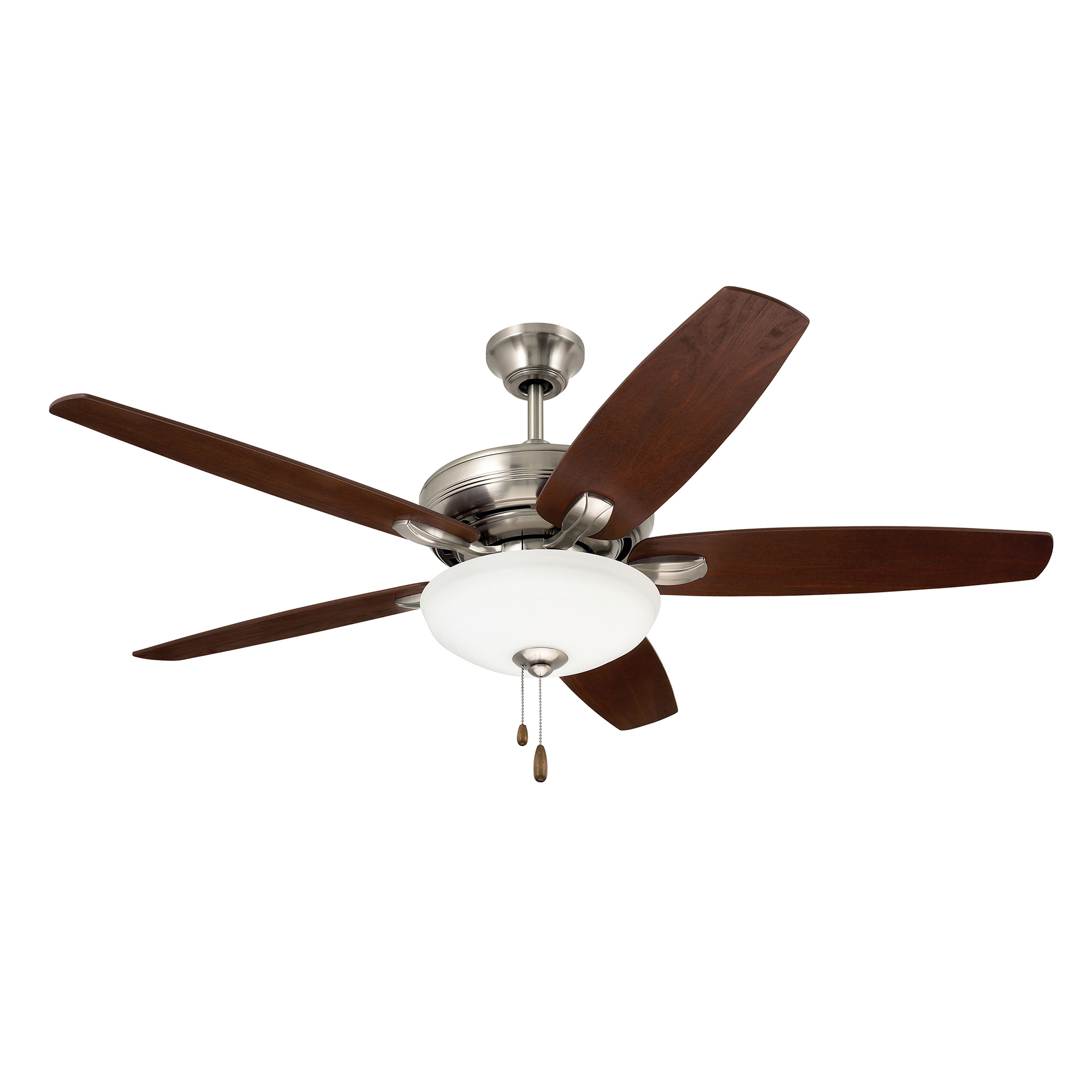kathy ireland HOME by Luminance Brands 52 inch Ashland Low Profile Hugger Ceiling Fan with LED Light Kit in Brushed Steel with R