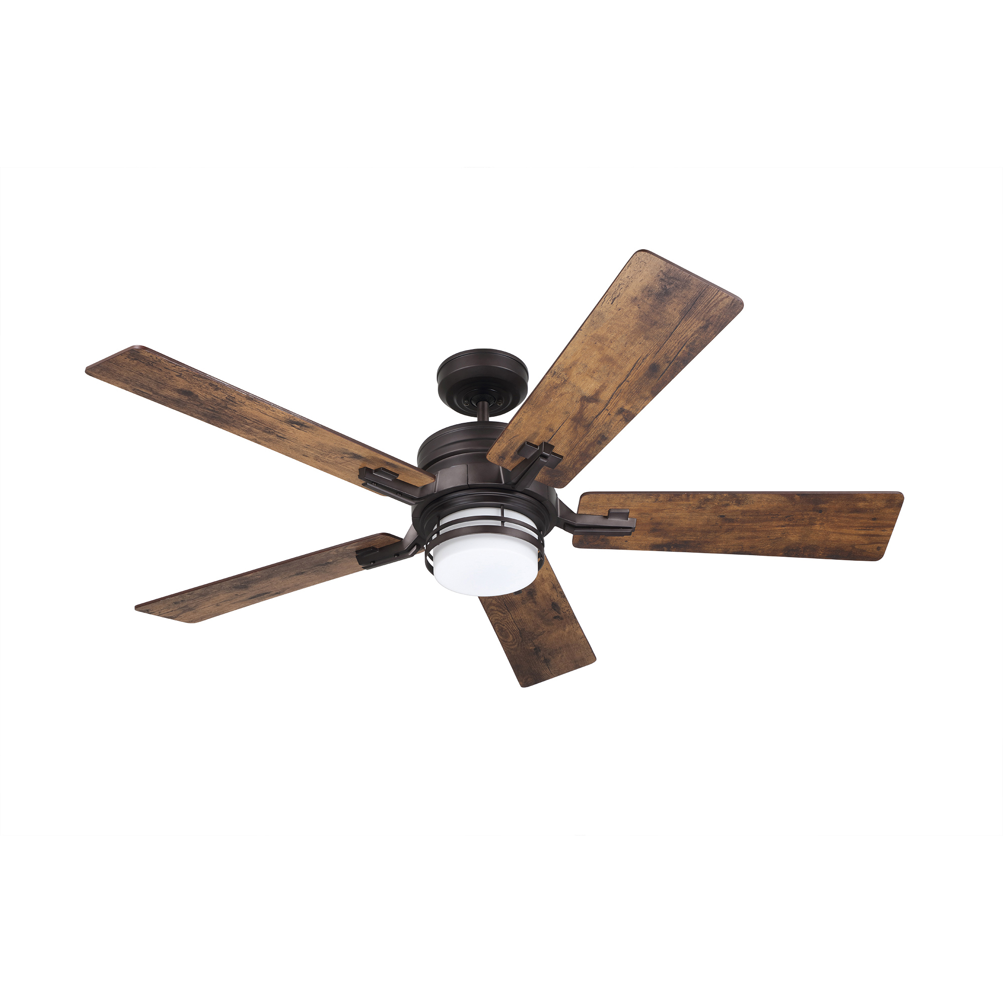 kathy ireland HOME by Luminance Brands Amhurst LED Ceiling Fan with Light Kit, 54 Inch | Metal Lighting Fixture with 5 Reversibl