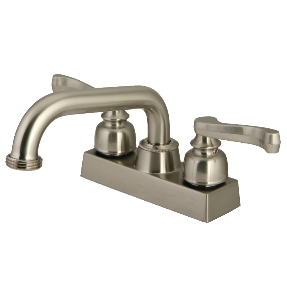 Kingston Brass KB2478FL 4 in. Centerset 2-Handle Laundry Faucet, Brushed Nickel