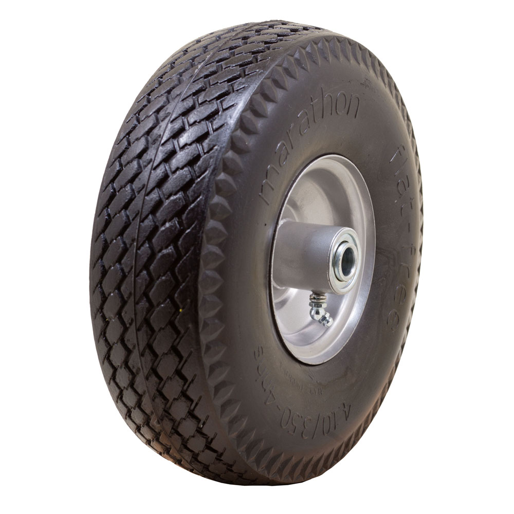 Flat Free Hand Truck Tire with Sawtooth Tread, 4.10/3.50-4"