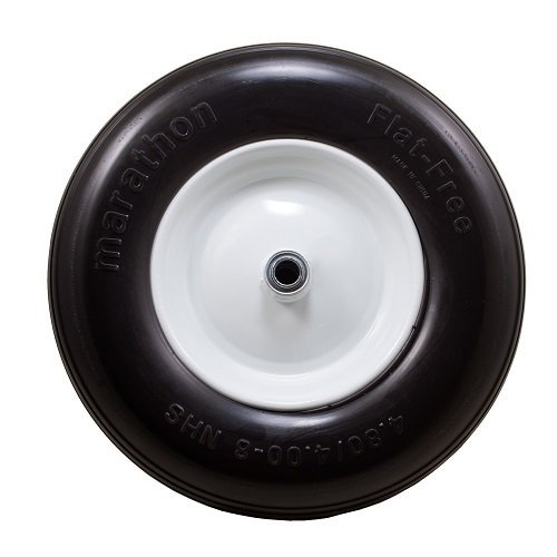 Flat Free Wheelbarrow Tire with Ribbed Tread, 4.80/4.00-8"