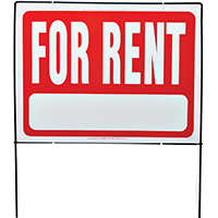 Hy-Ko RSF 2-Sided Weatherproof Real Estate Sign, For Rent, 24 in W x 18 in L