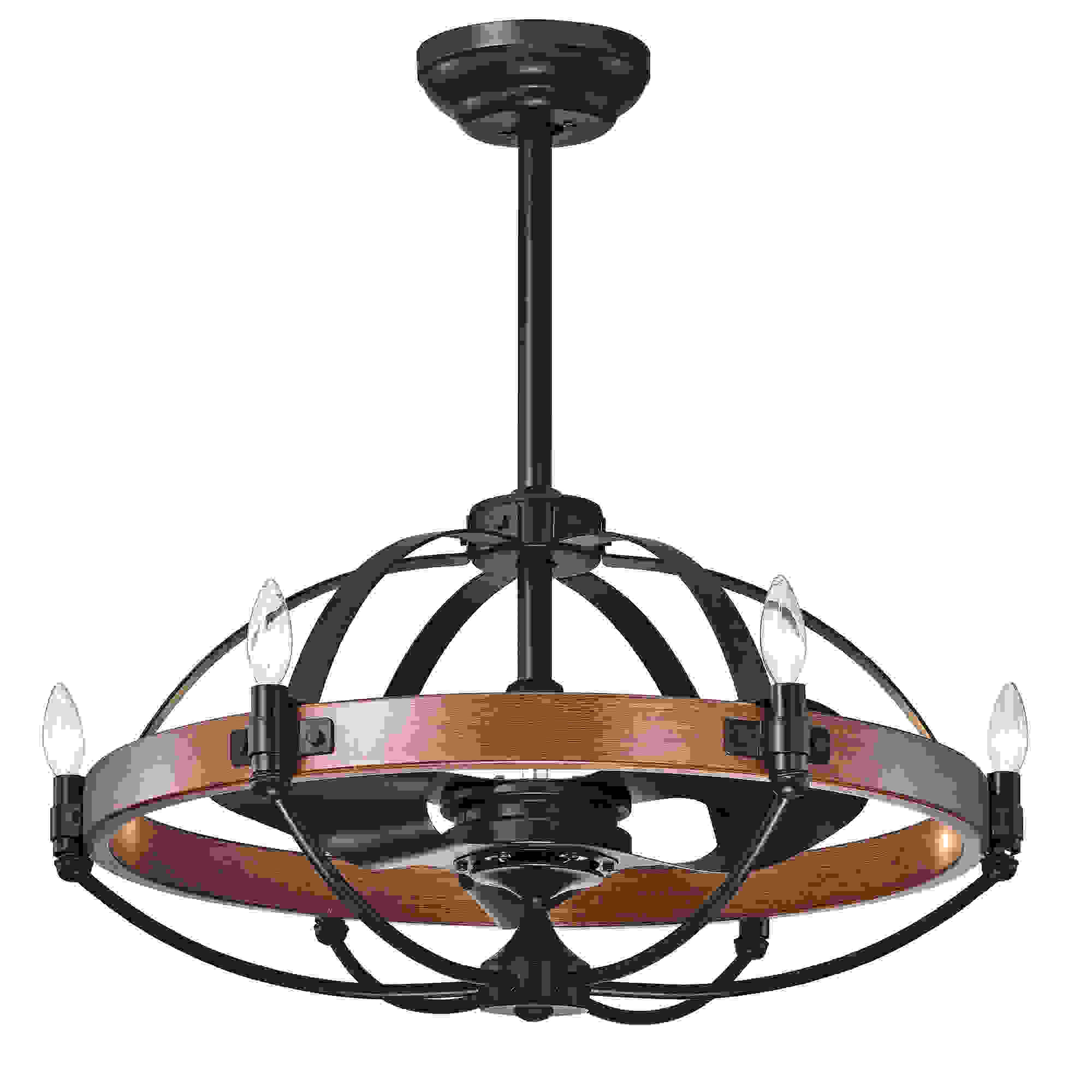 Gredis Black 30-inch 6-light Ceiling Fan Chandelier